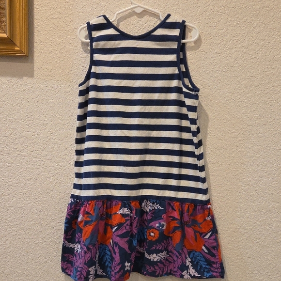 Pink Chicken Navy Striped and Floral Kids Dress - Picture 3 of 7